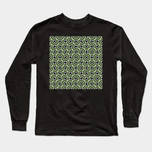 Truchet - Abstract curves green / black / yellow Long Sleeve T-Shirt